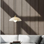 Modern Alabaster Dome Pendant Light