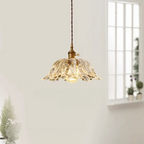 Retro French Flower Glass Pendant Light