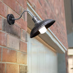 Industrial Bowl Shaped Iron Outdoor Wall Light