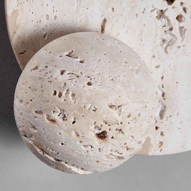 White Travertine Cream Style Wall Light