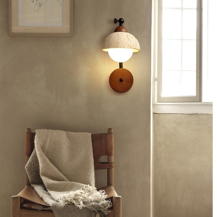 Yellow Travertine Wabi-Sabi Wall Light
