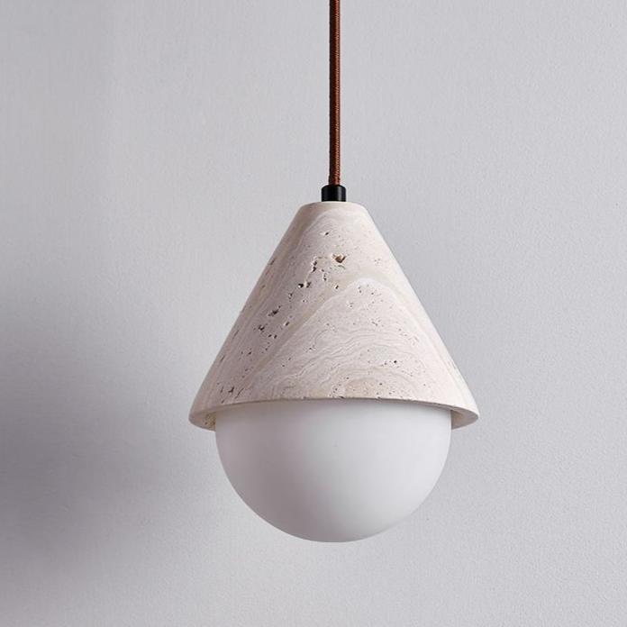 Yellow Travertine Cream Pendant Light