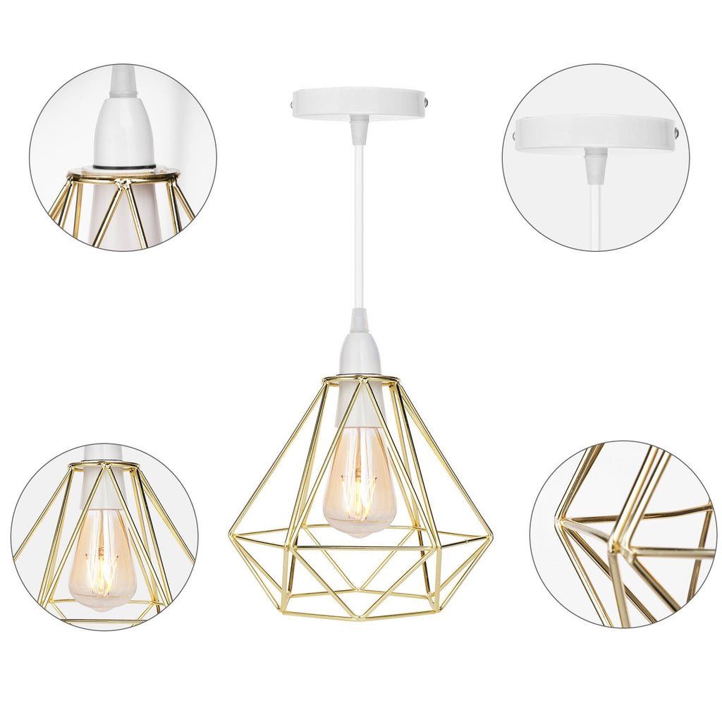 Nordic Diamond-Shaped Metal Pendant Light