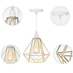 Nordic Diamond-Shaped Metal Pendant Light