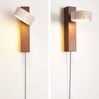 Travertine Wood Bedside Wall Light