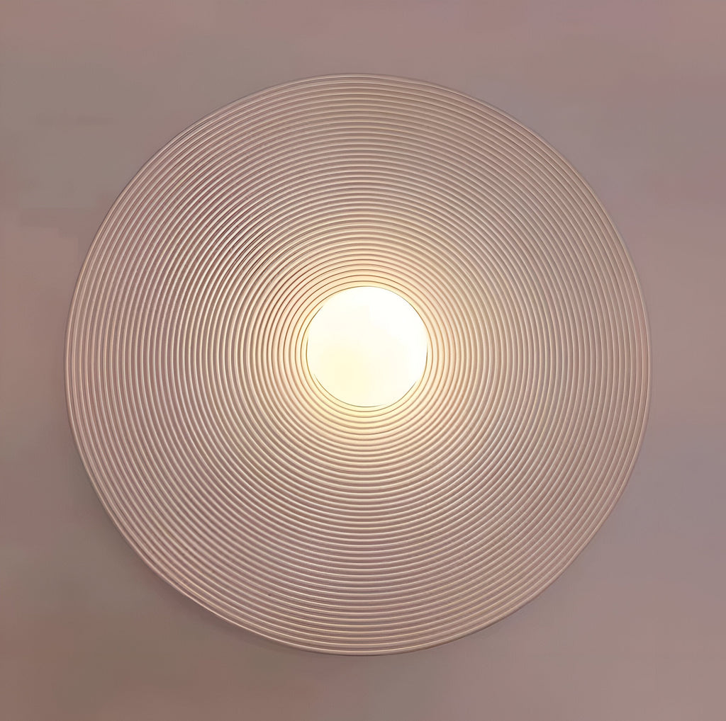 Retro Ceramic Style Resin Round Japandi LED Wall Light