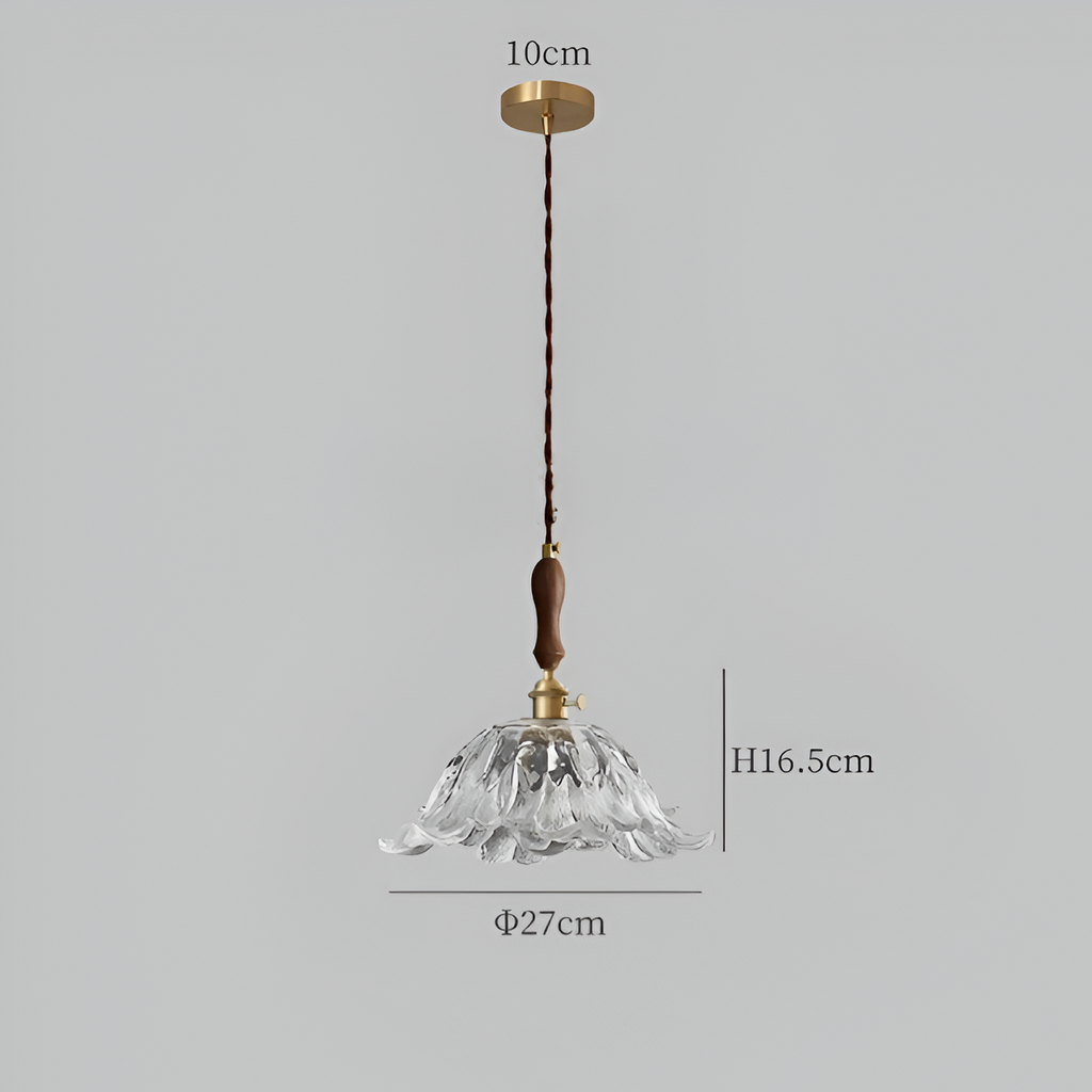 Retro French Flower Glass Pendant Light