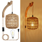 Rustic Hand-Woven Hemp Rope Wall Light