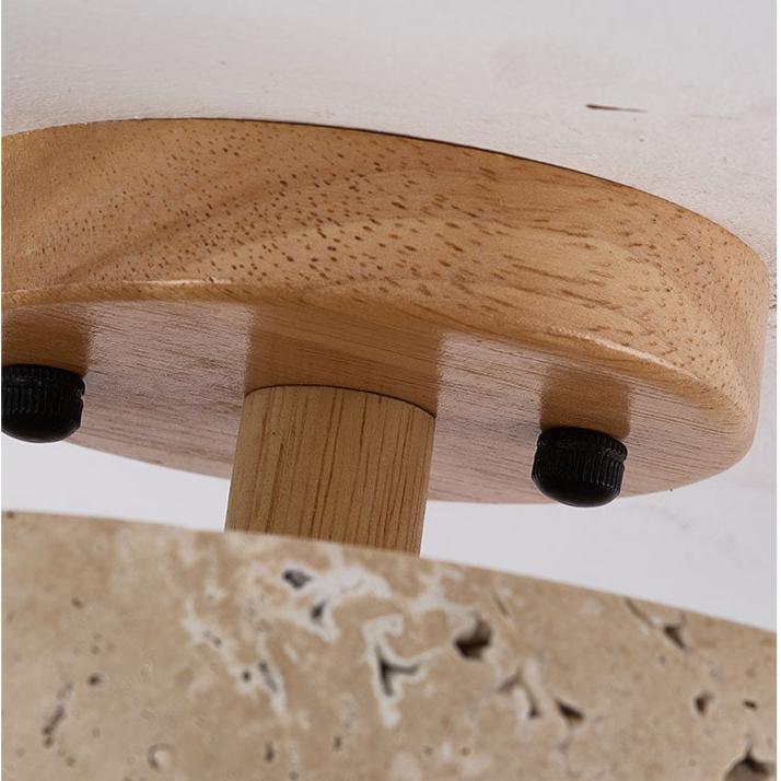 Round Yellow Travertine Ceiling Light Fixture