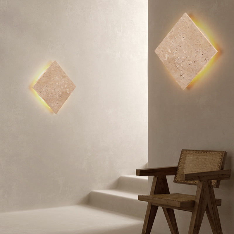 Travertine Square Wall Light
