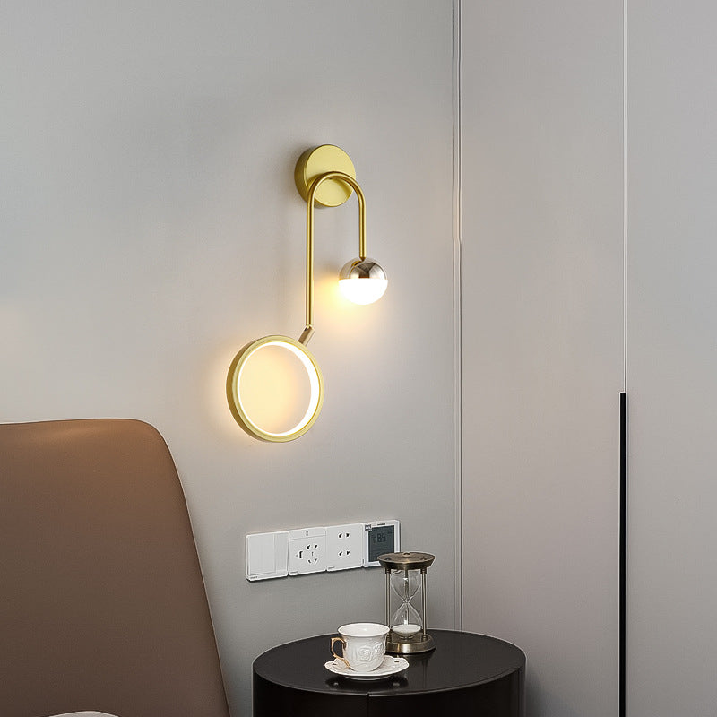 LED Nordic Sconce Round Rotatable Iron Wall Light
