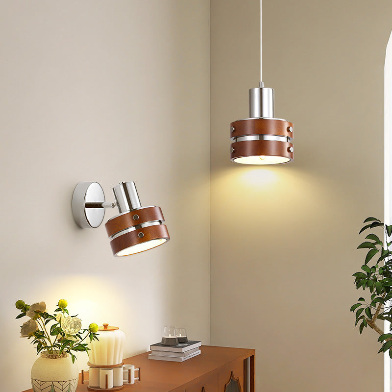 Elric Traditional Vintage Cylinder Wood Wall Light