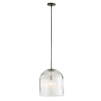 Farmhouse Cooper Ribbed Glass Pendant Light