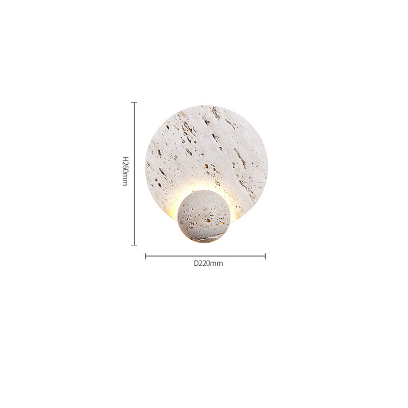 White Travertine Cream Style Wall Light