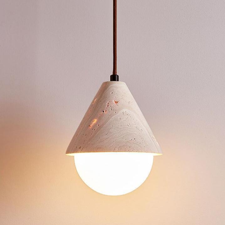 Yellow Travertine Cream Pendant Light
