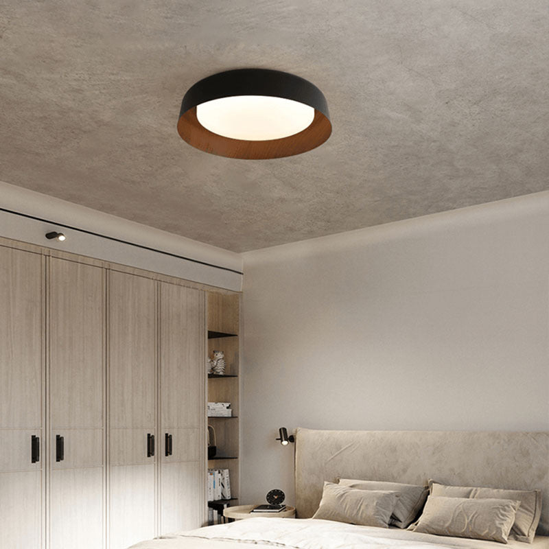 Wabi-Sabi Style Wood Grain Round Ceiling Light