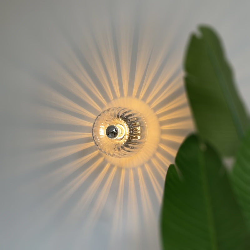 Clara Rays Contemporary Brass Glass Ceiling Light