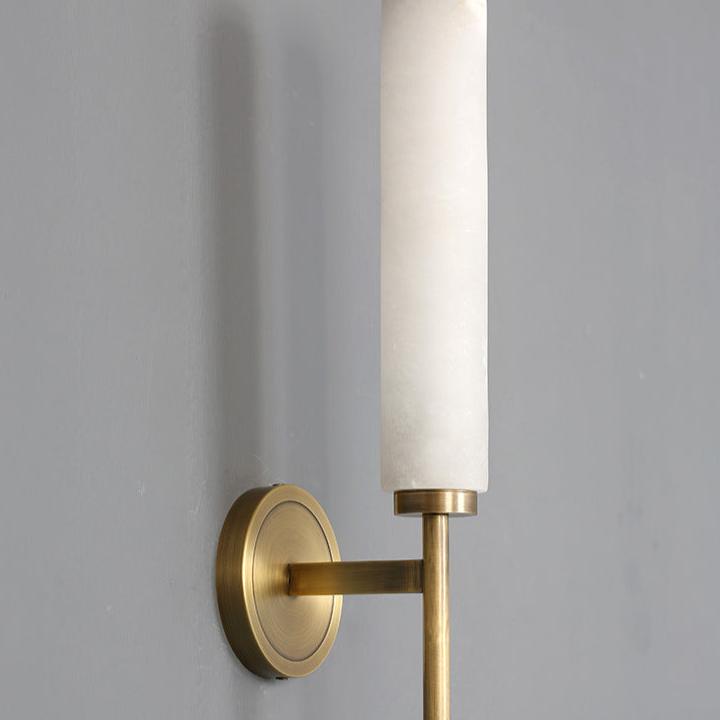 Nordic Brass Marble Tube Wall Light