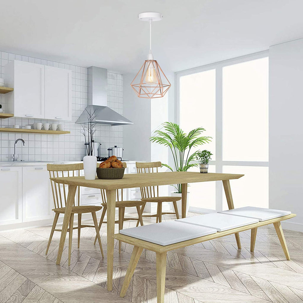 Nordic Diamond-Shaped Metal Pendant Light