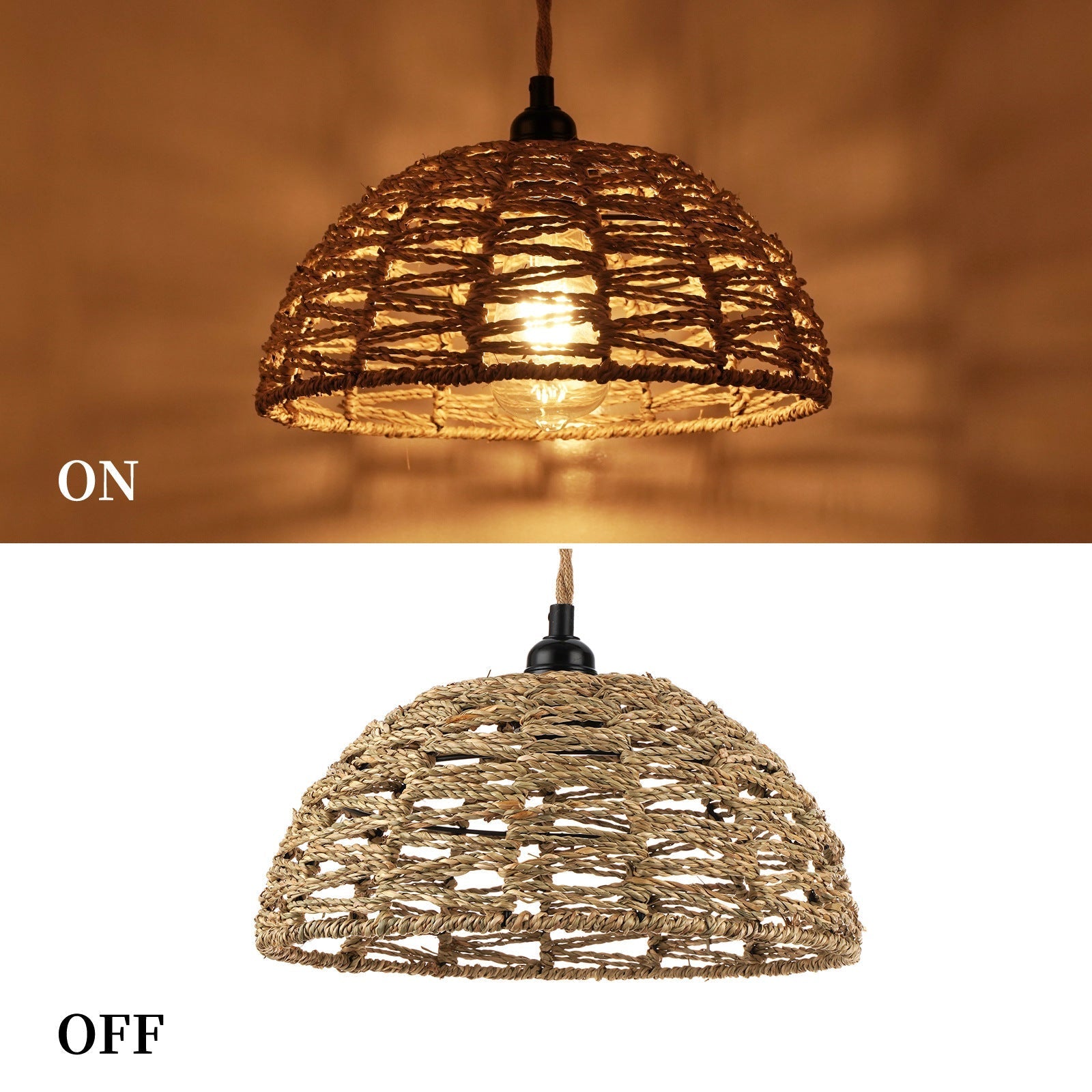 Retro Hand-Woven Cotton Rope Pendant Light