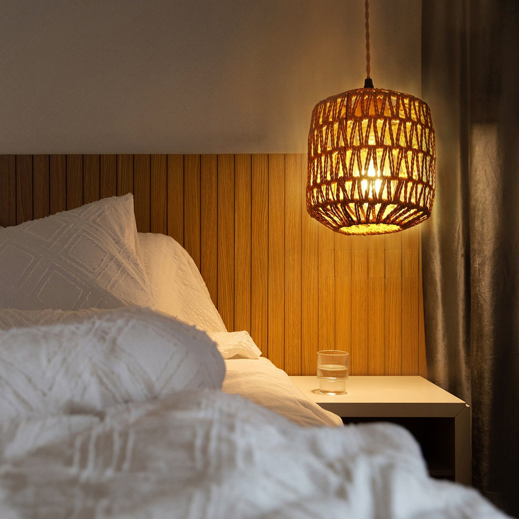 Rustic Hand-Woven Hemp Rope Wall Light