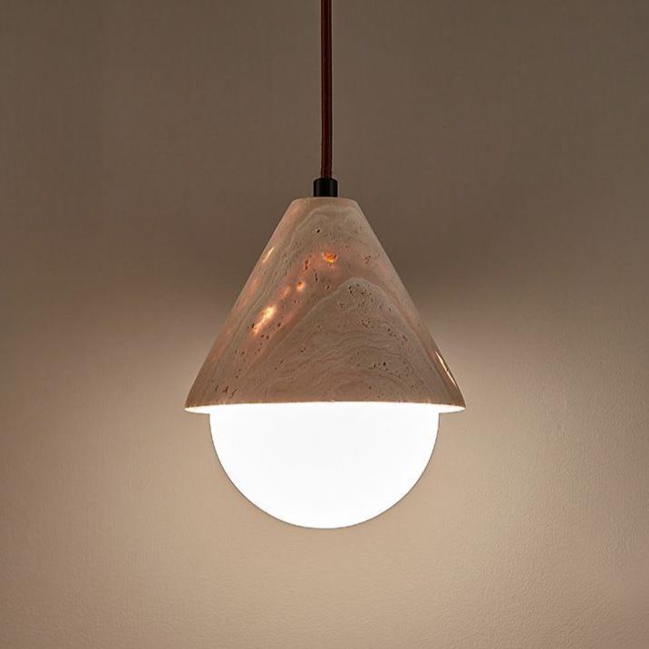 Yellow Travertine Cream Pendant Light