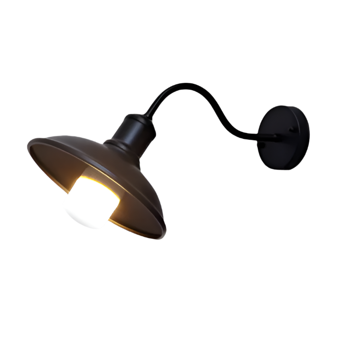 Industrial Bowl Shaped Iron Outdoor Wall Light