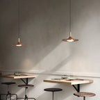Nordic Style Walnut-Finish Iron Pendant Light