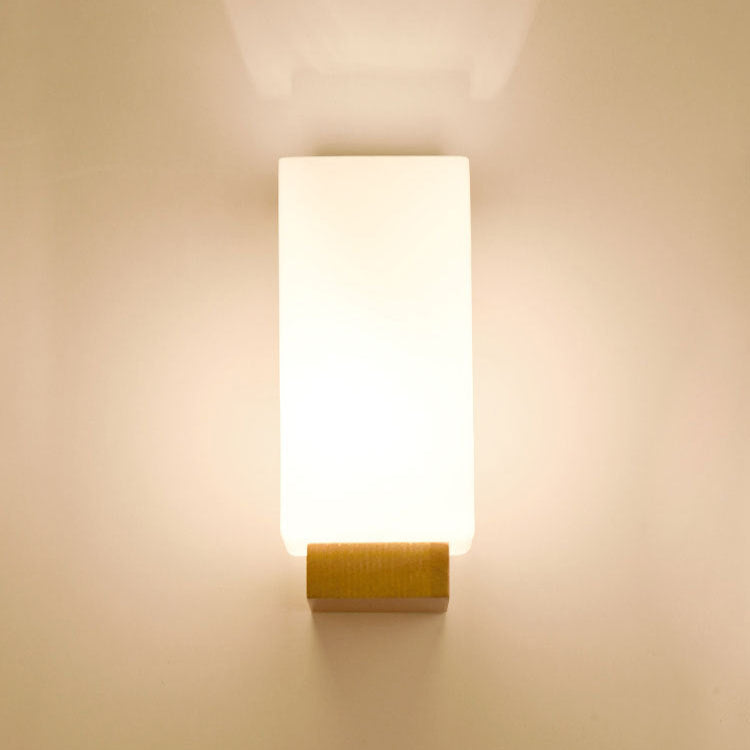 Einar Nordic Wood Glass Wall Lamp