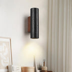 Minimalist Black Travertine Tube Wall Light