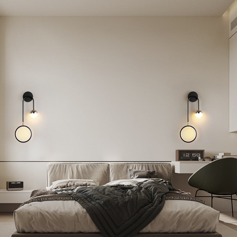 LED Nordic Sconce Round Rotatable Iron Wall Light