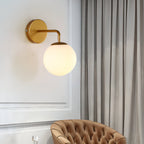 Modern Retro Rippled Glass Sphere Wall Light