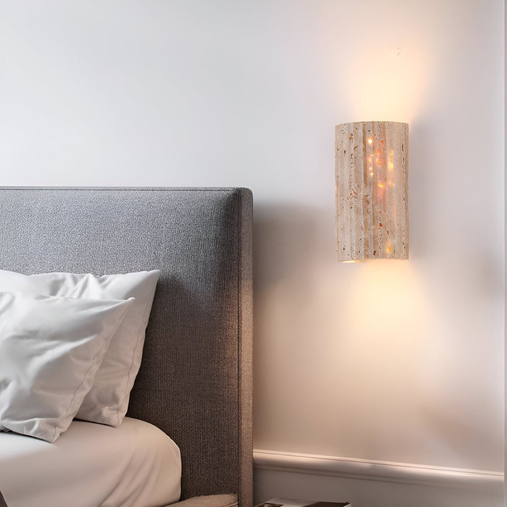 Solaro Travertine Garden Outdoor Wall Light