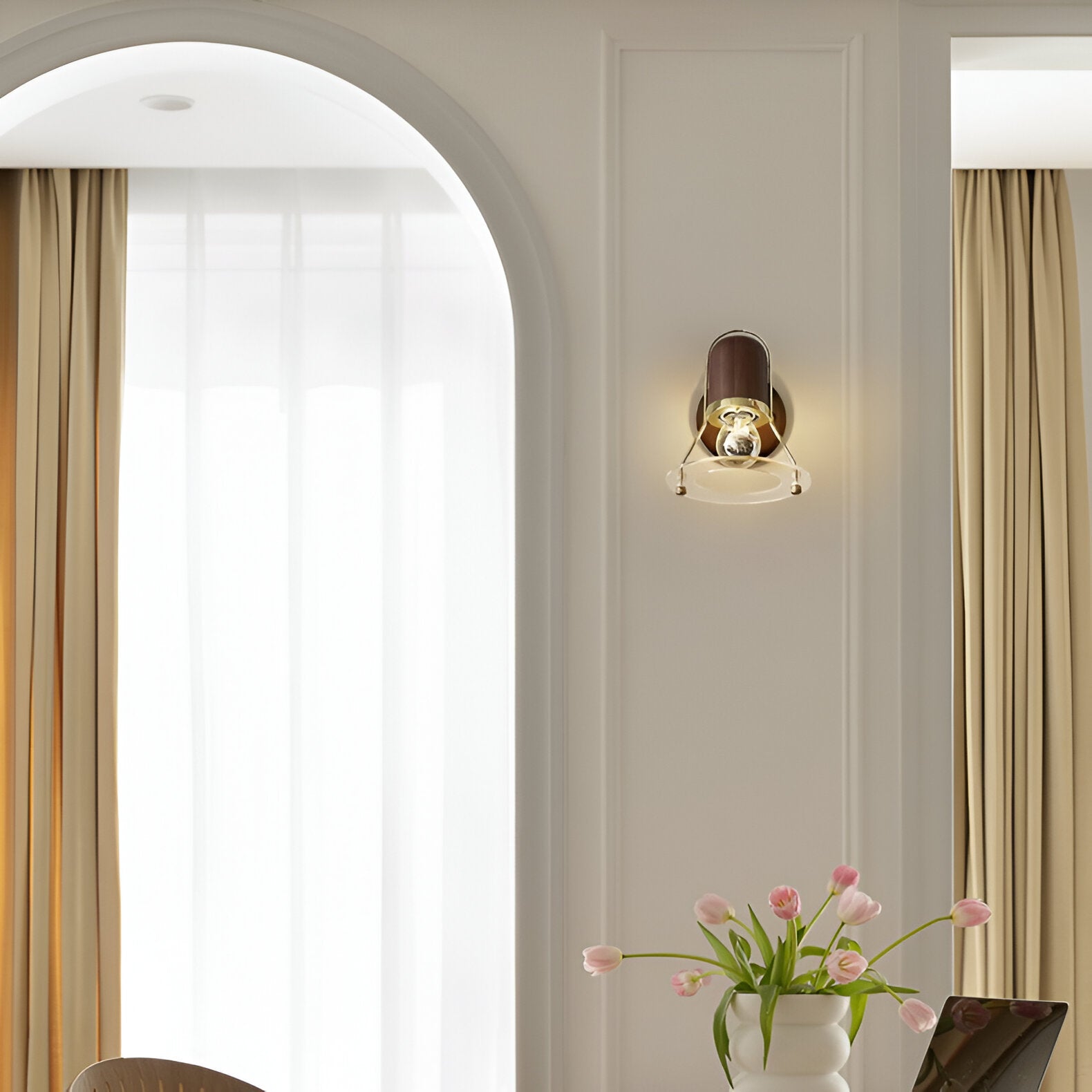 Japanese Retro Style Walnut Haughanv Wall Light