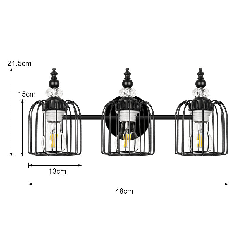Modern Garlic Bead Three-Head Iron Lampshade Wall Light