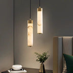 Ethereal Stone Glow Sculptural Style Alabaster Pendant Light