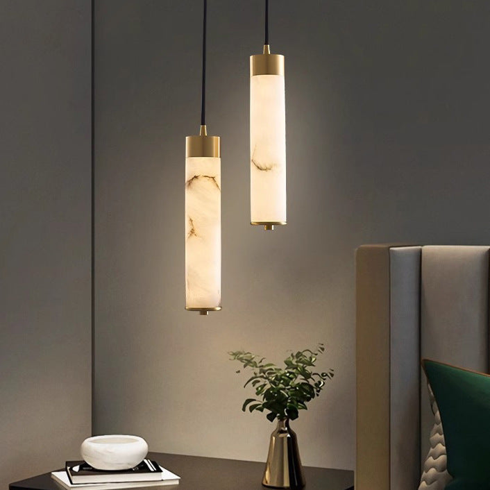 Ethereal Stone Glow Sculptural Style Alabaster Pendant Light