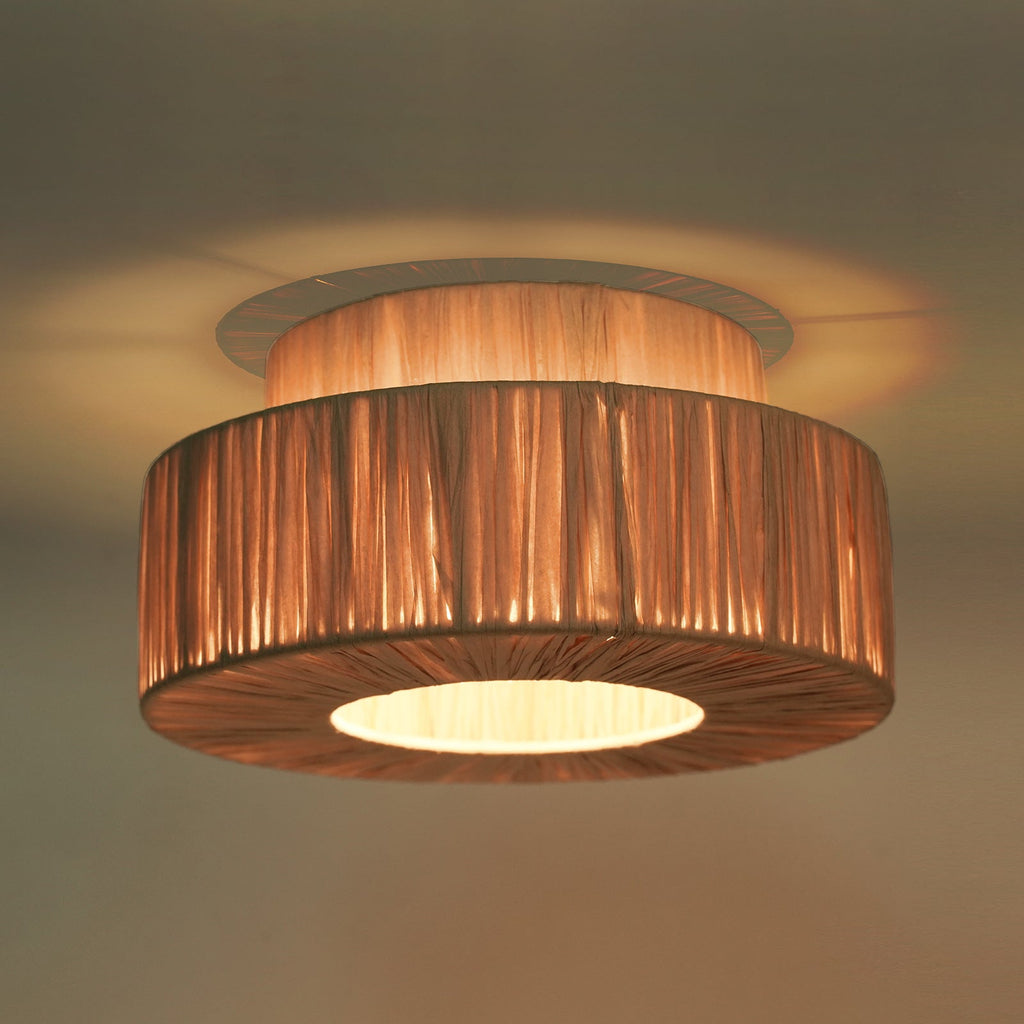 Modern Boho Rattan Double-Layer Plant Ceiling Light