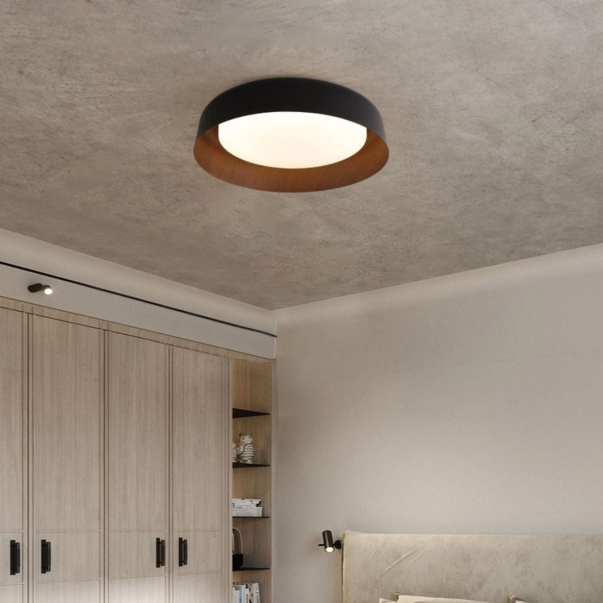 Wabi-Sabi Style Wood Grain Round Ceiling Light