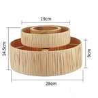 Modern Boho Rattan Double-Layer Plant Ceiling Light