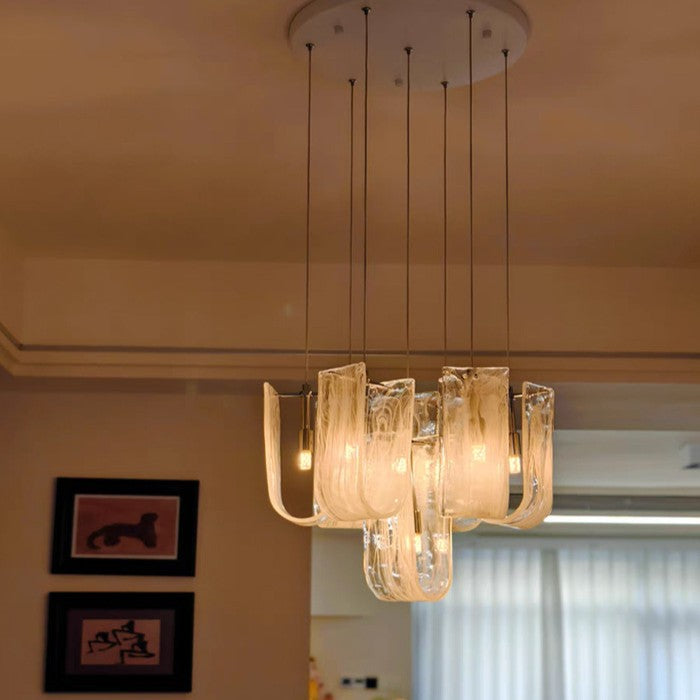 Italian Light Cloud Glass Chandelier