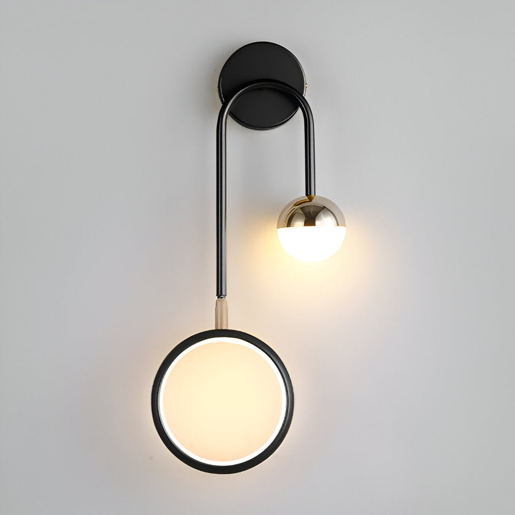 LED Nordic Sconce Round Rotatable Iron Wall Light