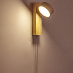 Travertine Wood Bedside Wall Light