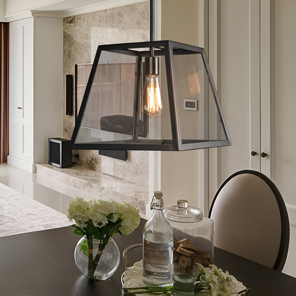 Arlo Retro Industrial Glass Pendant Light