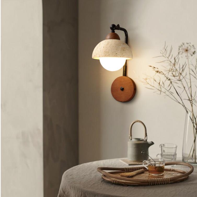 Yellow Travertine Wabi-Sabi Wall Light