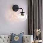 Modern Retro Rippled Glass Sphere Wall Light