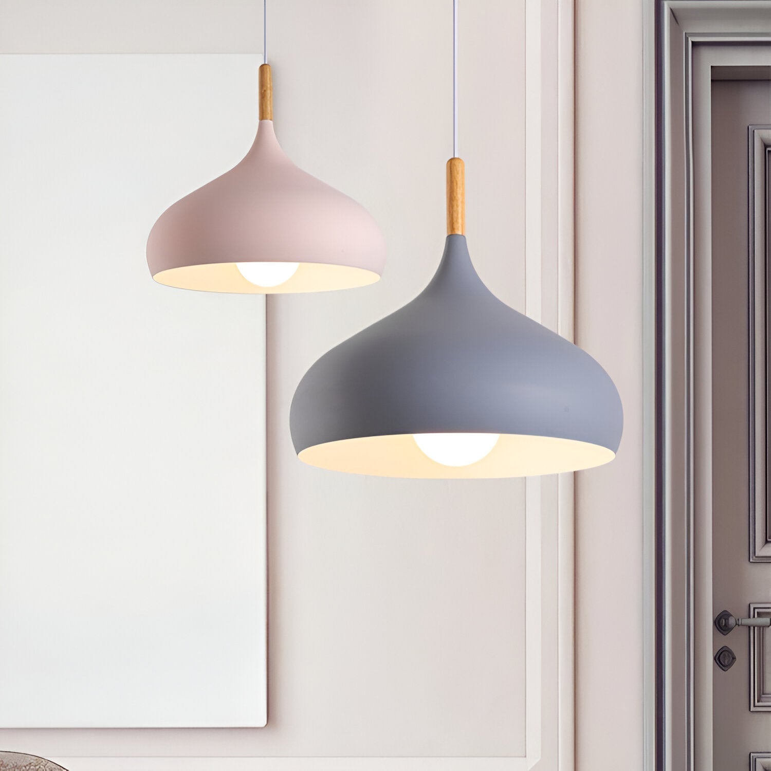 Nordic Wood Macaroon Pendant Light