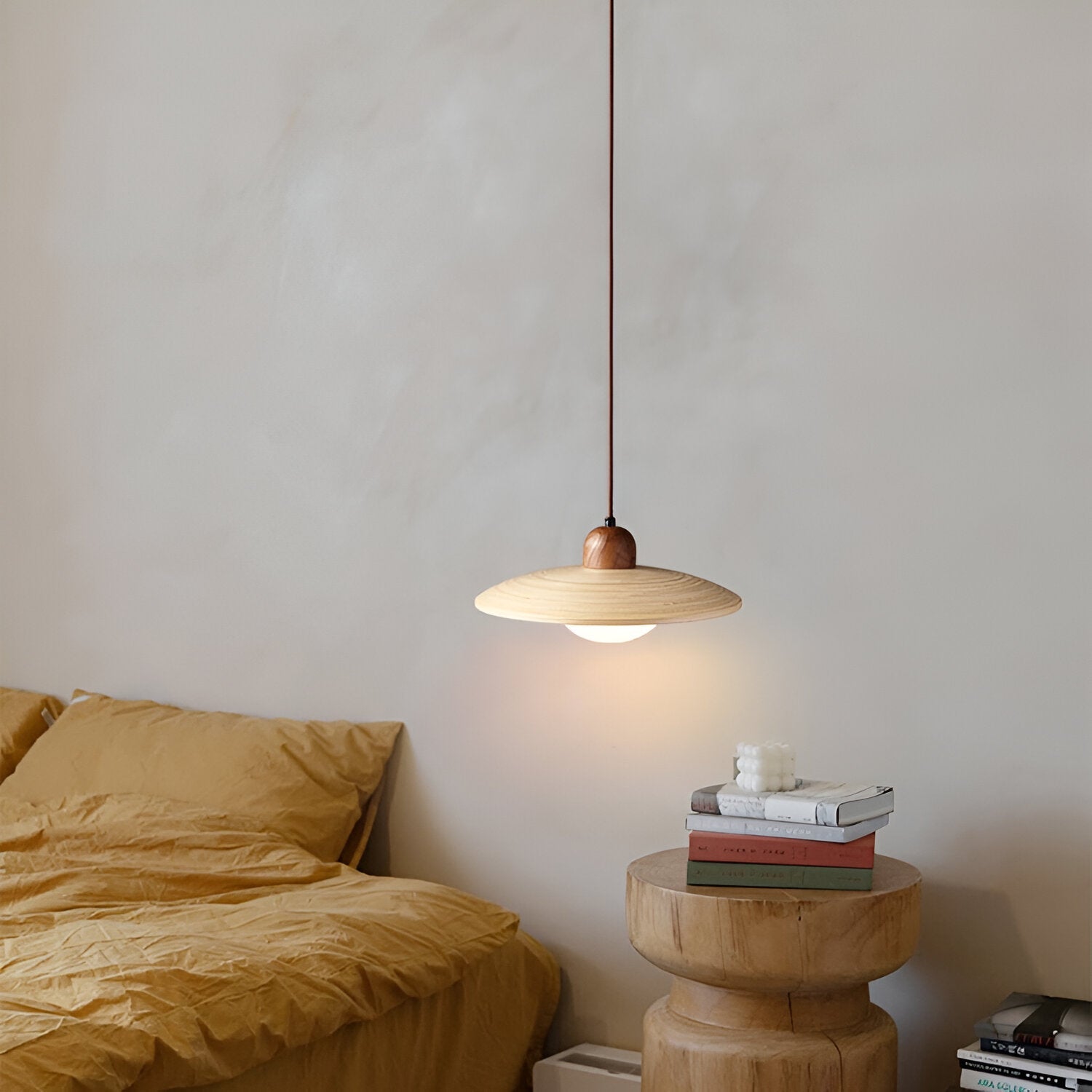 Elara Japandi Wood Elegance Pendant Light