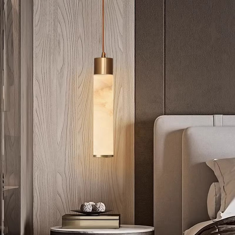Ethereal Stone Glow Sculptural Style Alabaster Pendant Light
