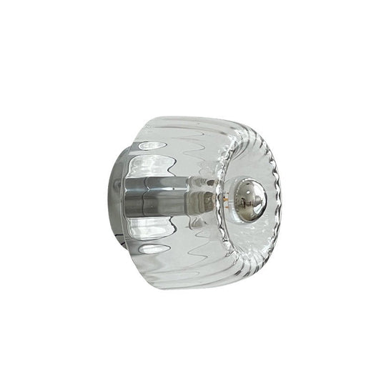Clara Rays ribbed glass ceiling light, silver fitting, product view